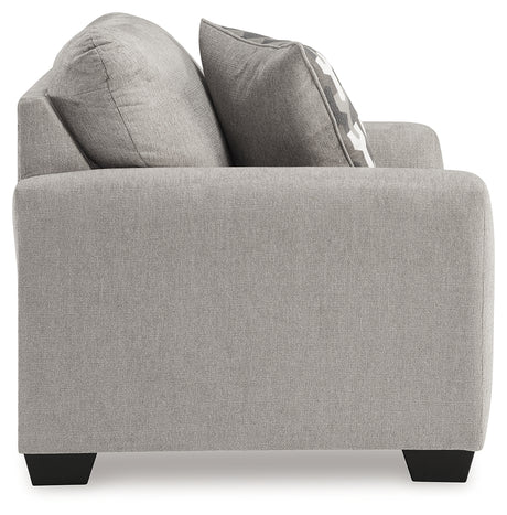 Avenal Flannel Park Chair and Ottoman angled view