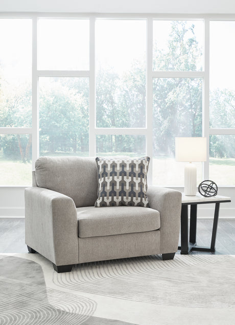 Avenal Flannel Park Chair and Ottoman set in flannel color front angle