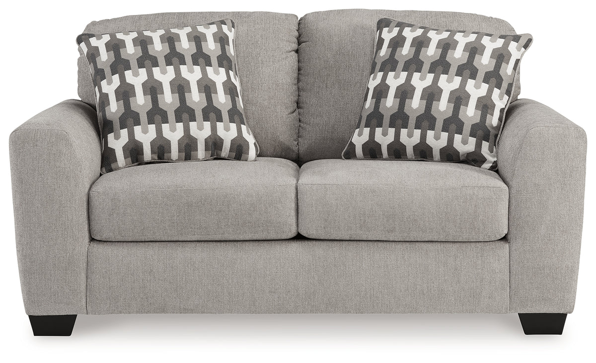 Side view of Avenal Park Flannel Chenille Loveseat