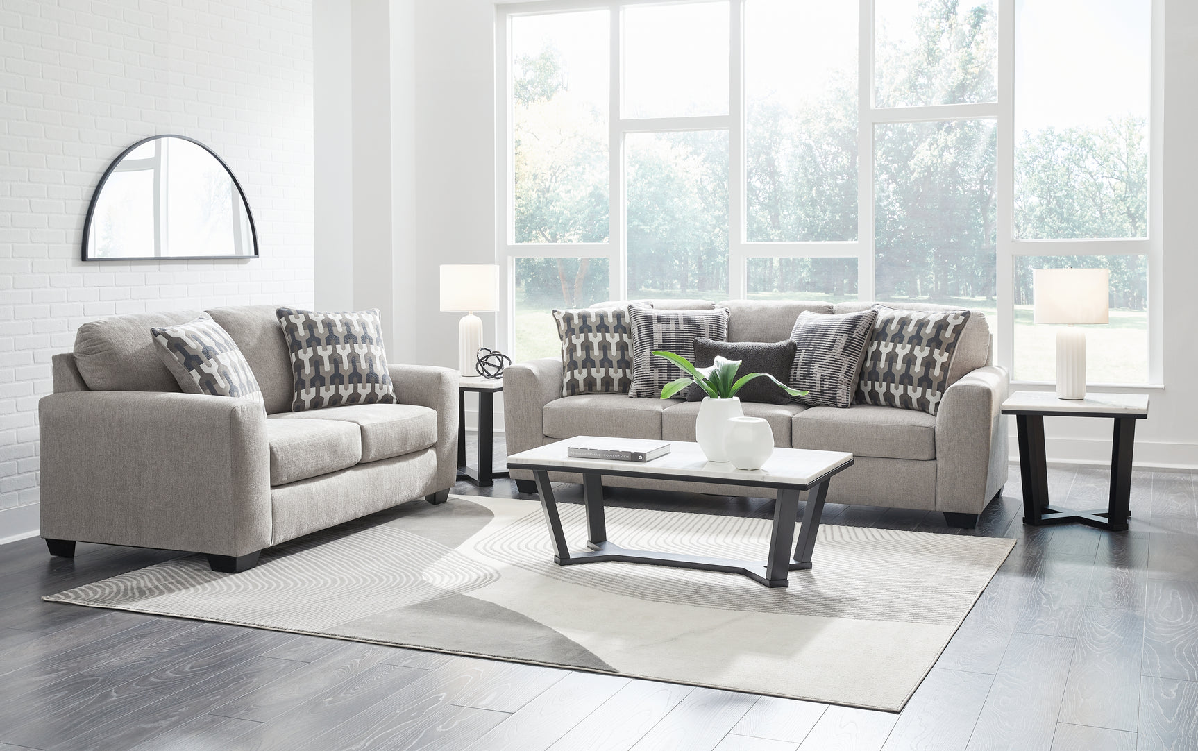 Avenal Flannel Park Sofa And Loveseat