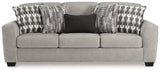 Close-up detail of flannel upholstery on chair