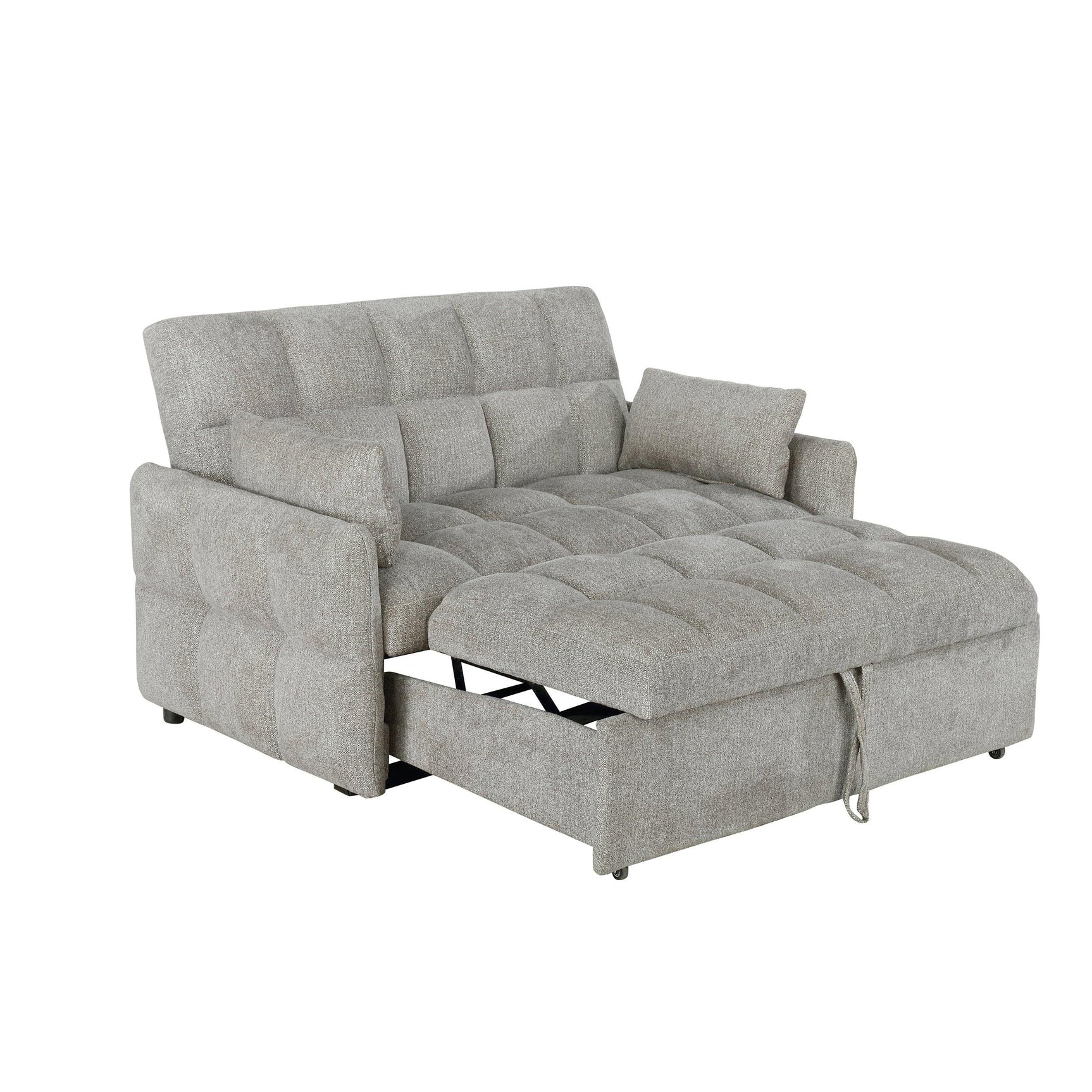 Cotswold beige tufted cushion sleeper sofa bed pull-out mechanism