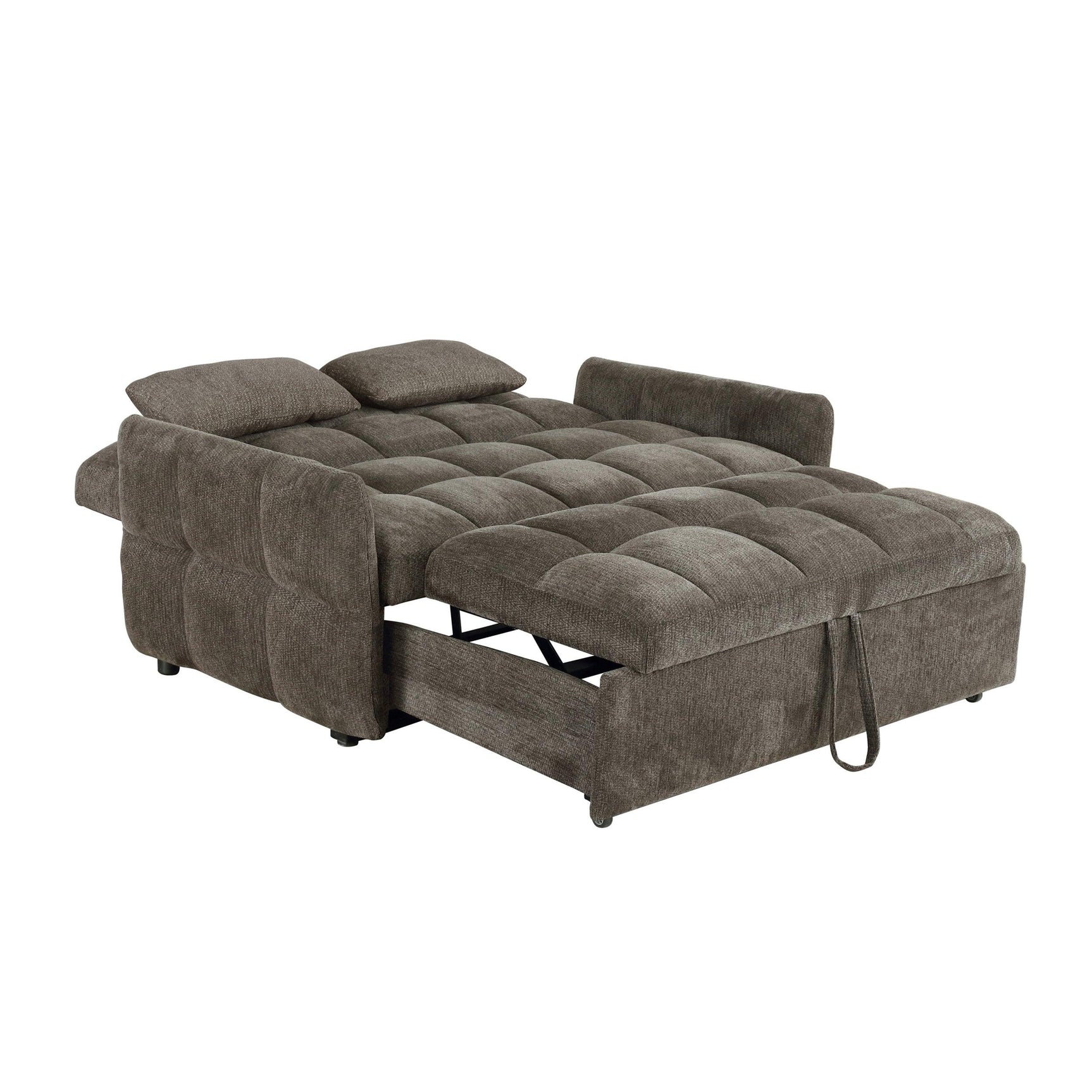 Side view of Cotswold Tufted Cushion Sleeper Sofa Bed Brown