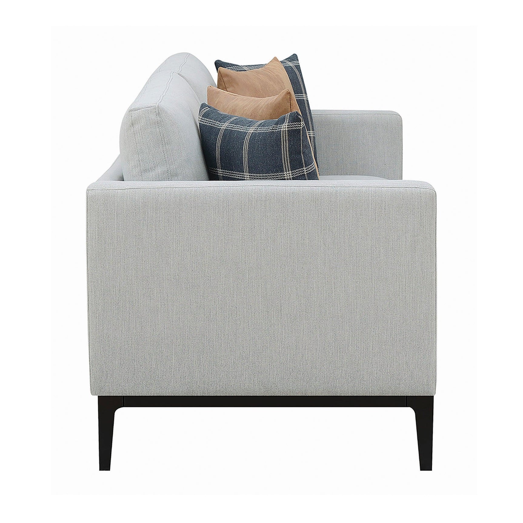 Apperson Cushioned Back Sofa Light Grey side angle