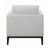 Apperson Light Grey Cushioned Back Arm Chair side angle