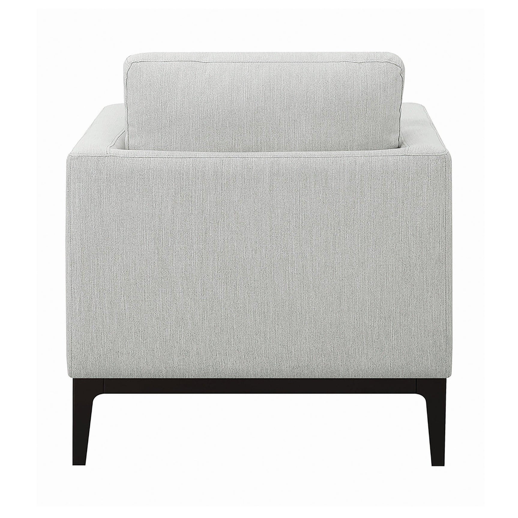 Apperson Light Grey Cushioned Back Arm Chair side angle