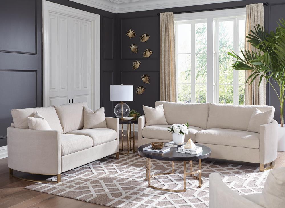 main view of Corliss Beige Upholstered 2-Piece (sofa+loveseat) furniture