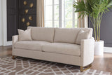 side view of Corliss Beige Upholstered 3-Piece (sofa Loveseat Chair) furniture