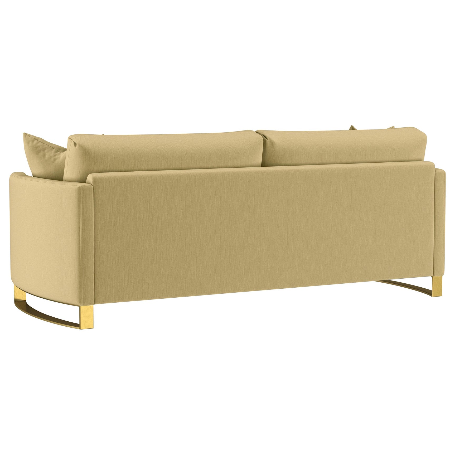 Side view of Corliss loveseat in camel velvet