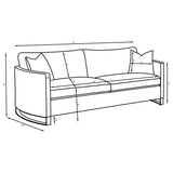 Main frontal view of Corliss velvet sofa set