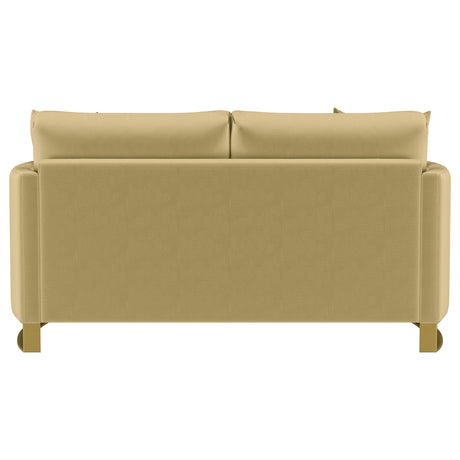 Detail of feather and polyester fiber cushions