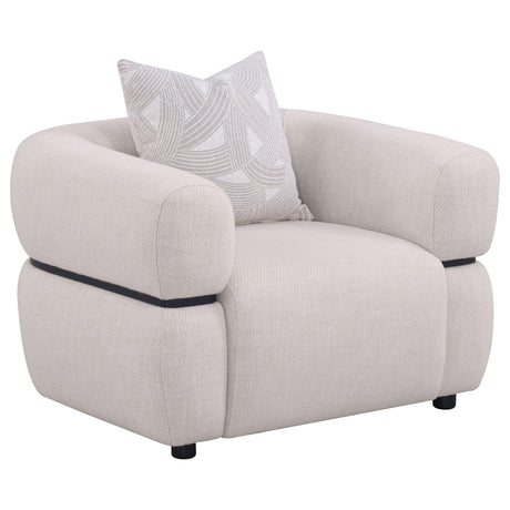 Detail view of Jeanette sofa rounded arm