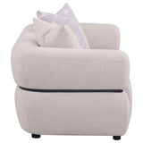 Jeanette loveseat with attached seat cushions and tight back