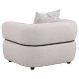 Plush waterfall seat detail of Jeanette chair
