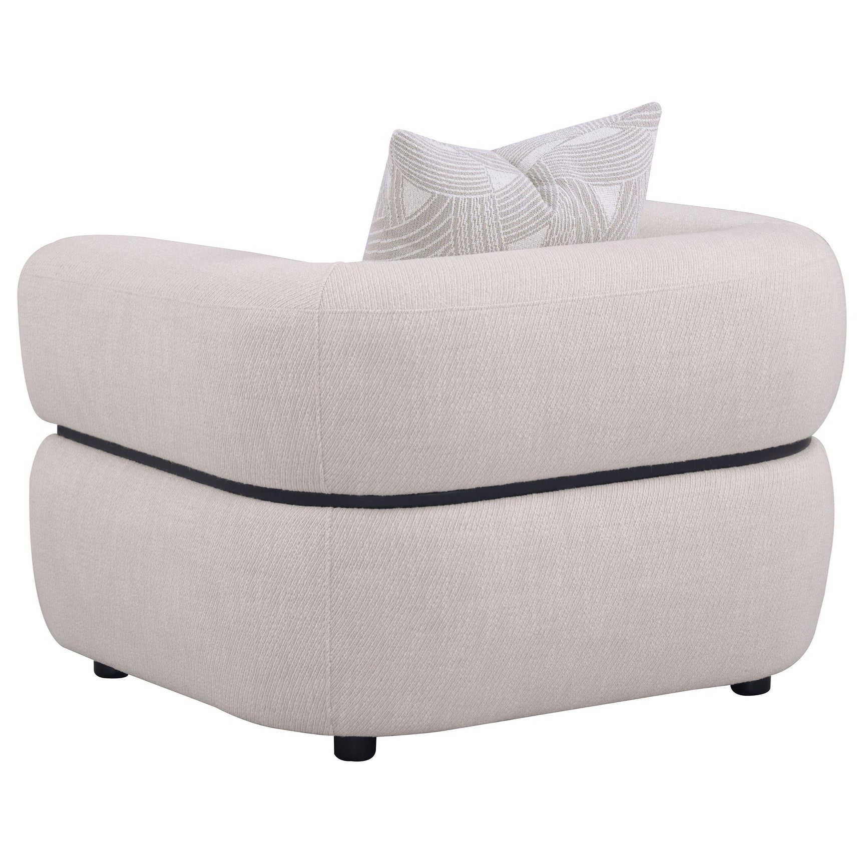 Plush waterfall seat detail of Jeanette chair