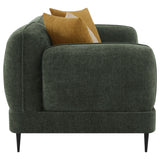 Close view of armrest and fabric texture