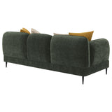 Detailed view of sofa fabric texture