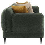 Main view of plush Soba Rich Green Sofa