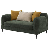 Close-up of textured chenille fabric upholstery