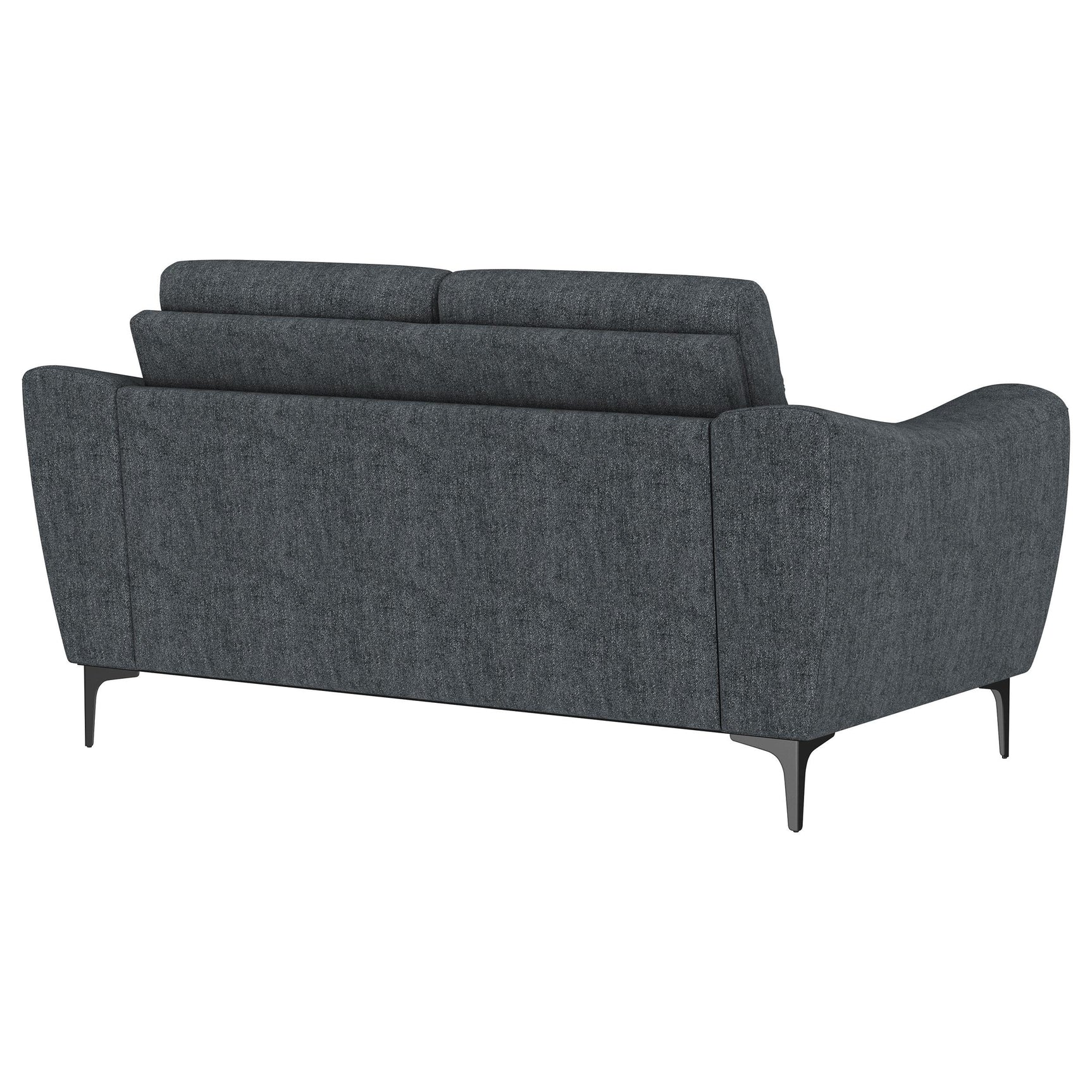 Nolan loveseat angled front view in room setting