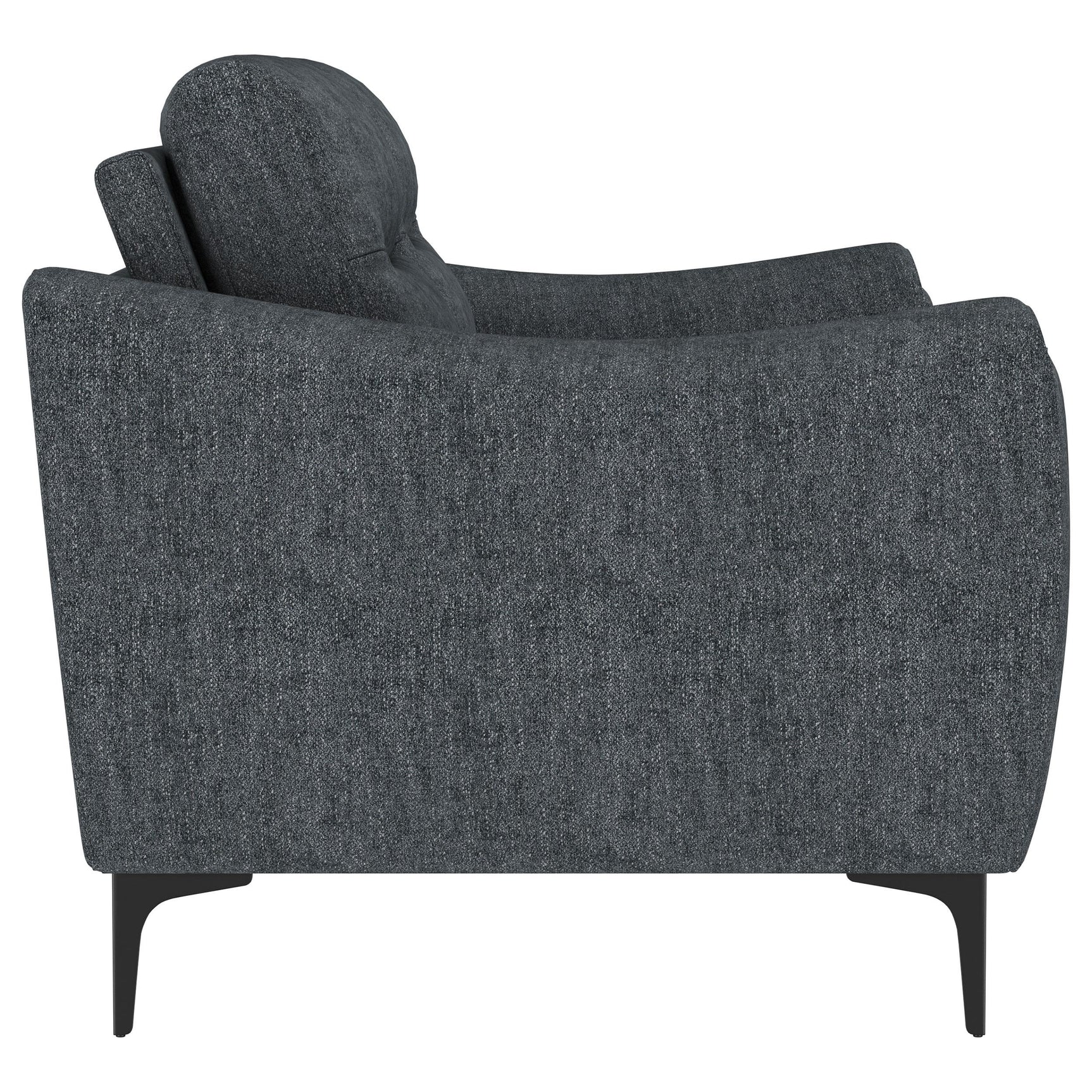 Nolan loveseat showing sinuous spring support underneath