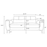 Nolan loveseat cushion stitching detail
