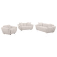 main view of Destino 3-piece Chenille Splayed Arm Sofa Set Greige furniture