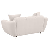 side view of Destino 3-piece Chenille Splayed Arm Sofa Set Greige furniture