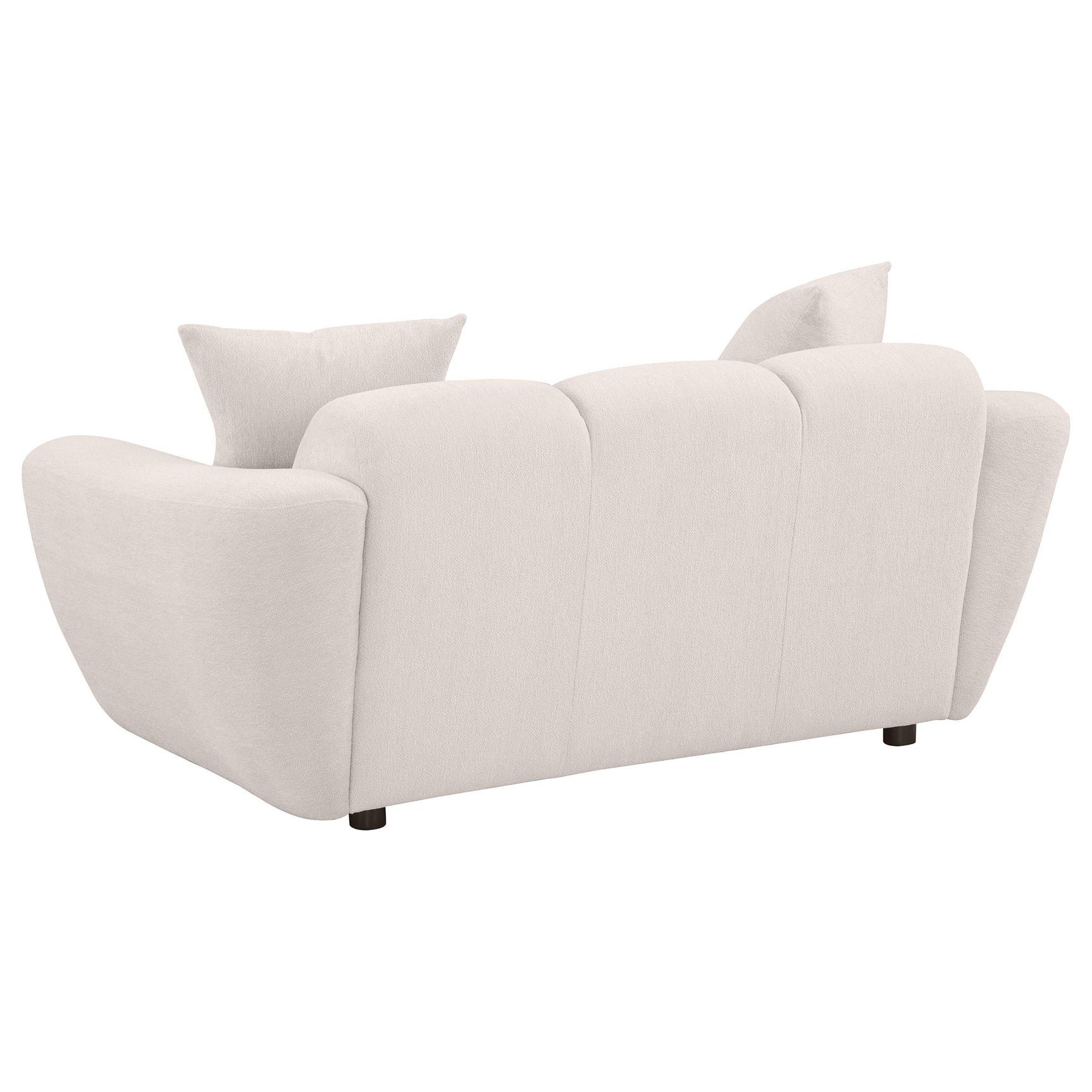side view of Destino 3-piece Chenille Splayed Arm Sofa Set Greige furniture