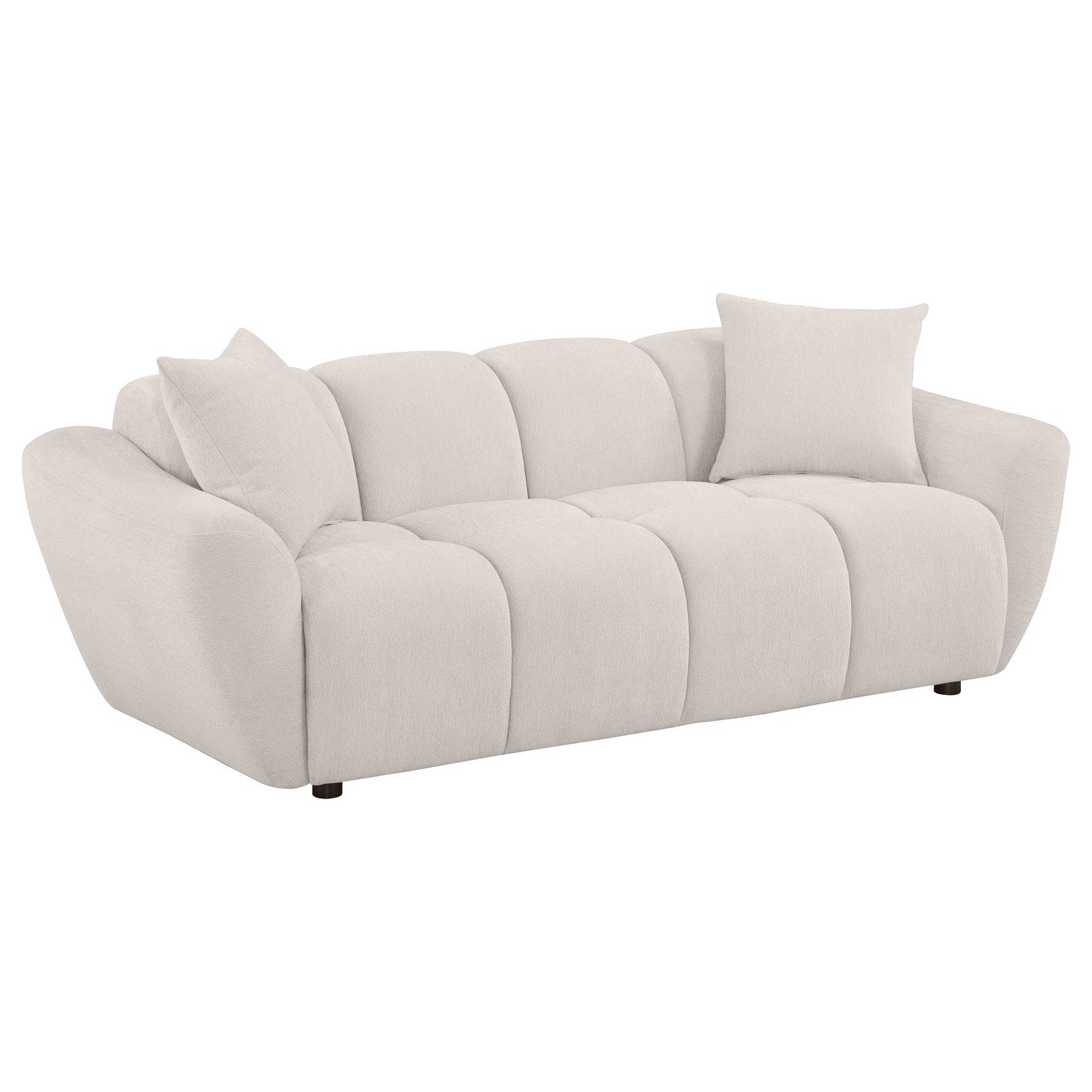 main view of Destino Chenille Upholstered Splayed Arm Sofa Greige furniture