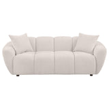 Destino Chenille Upholstered Sofa greige side profile