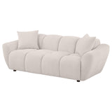 Destino Chenille Upholstered Sofa greige fabric close-up detail