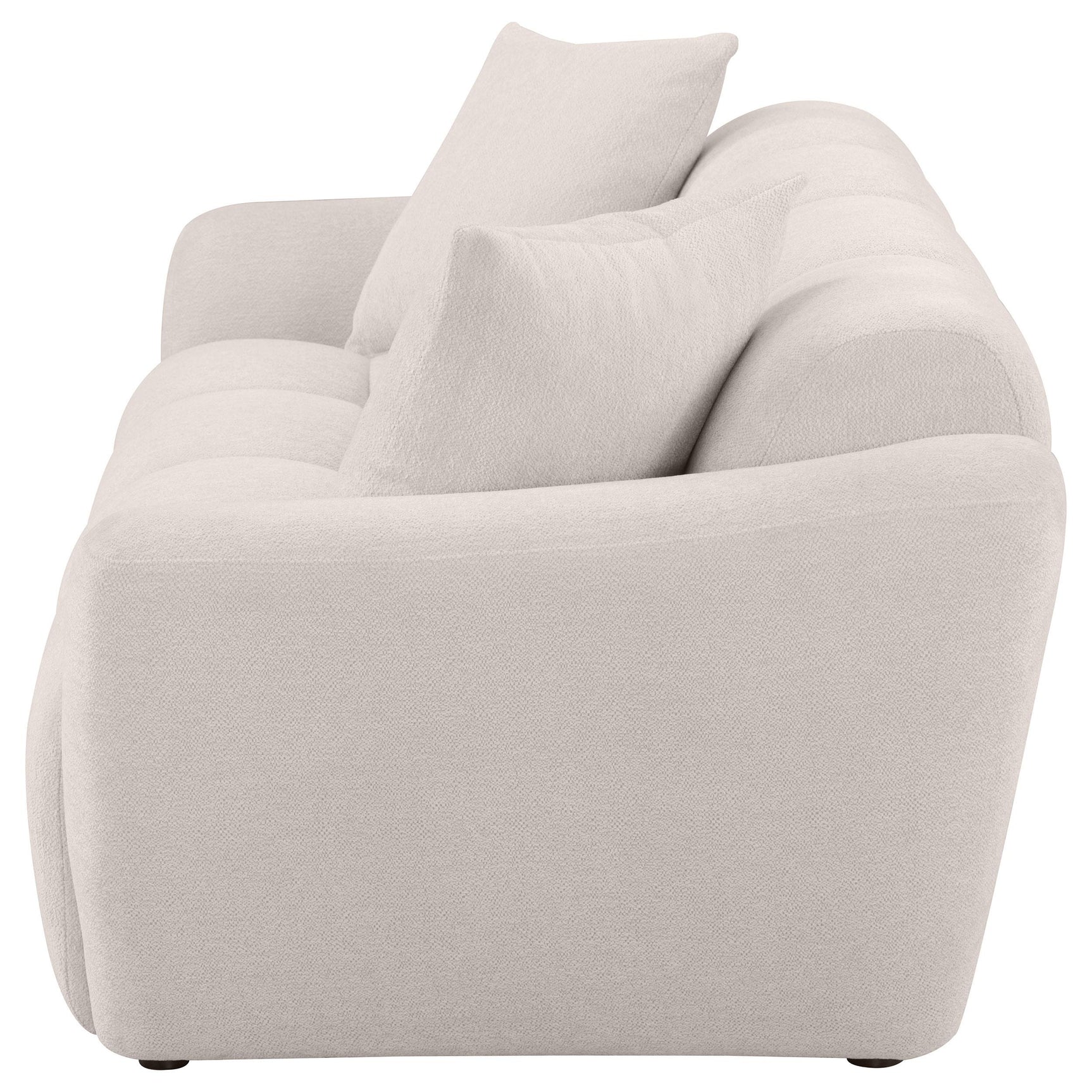 Destino Chenille Upholstered Sofa greige front angle