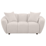 Destino loveseat side angle showing splayed arm