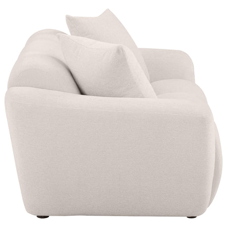 Two knife-edge pillows included with Destino loveseat