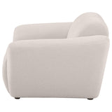 Wooden legs of Destino accent chair made of eucalyptus and oak