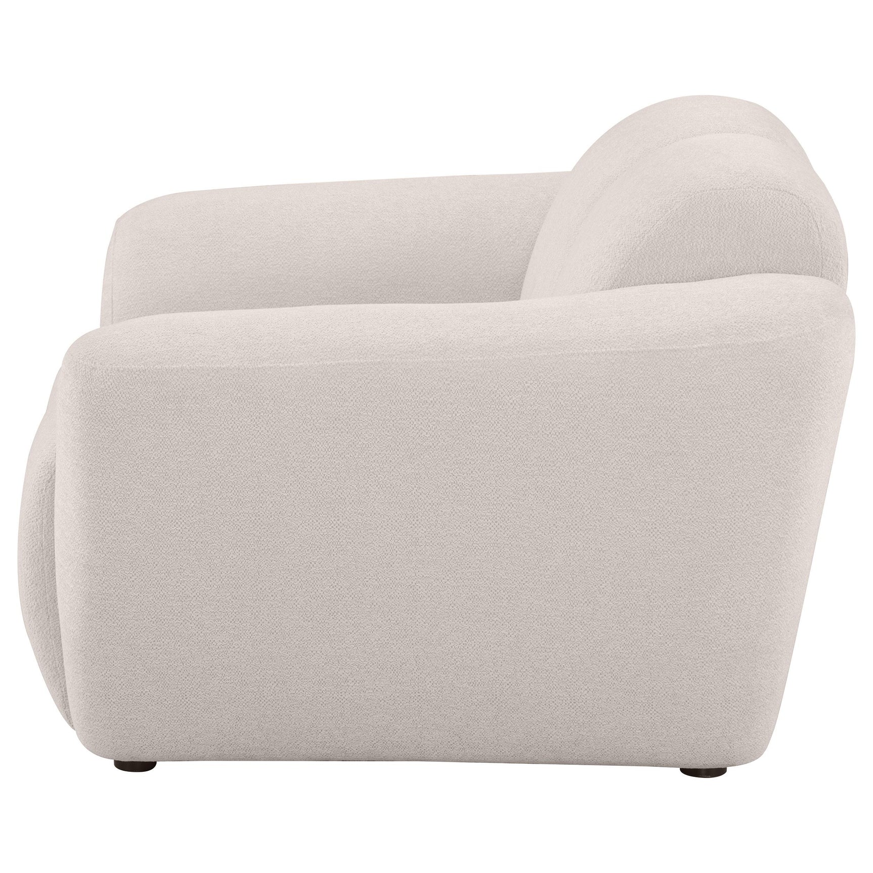 Wooden legs of Destino accent chair made of eucalyptus and oak