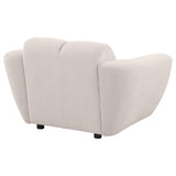 Attached plush waterfall seat with pocket coil construction