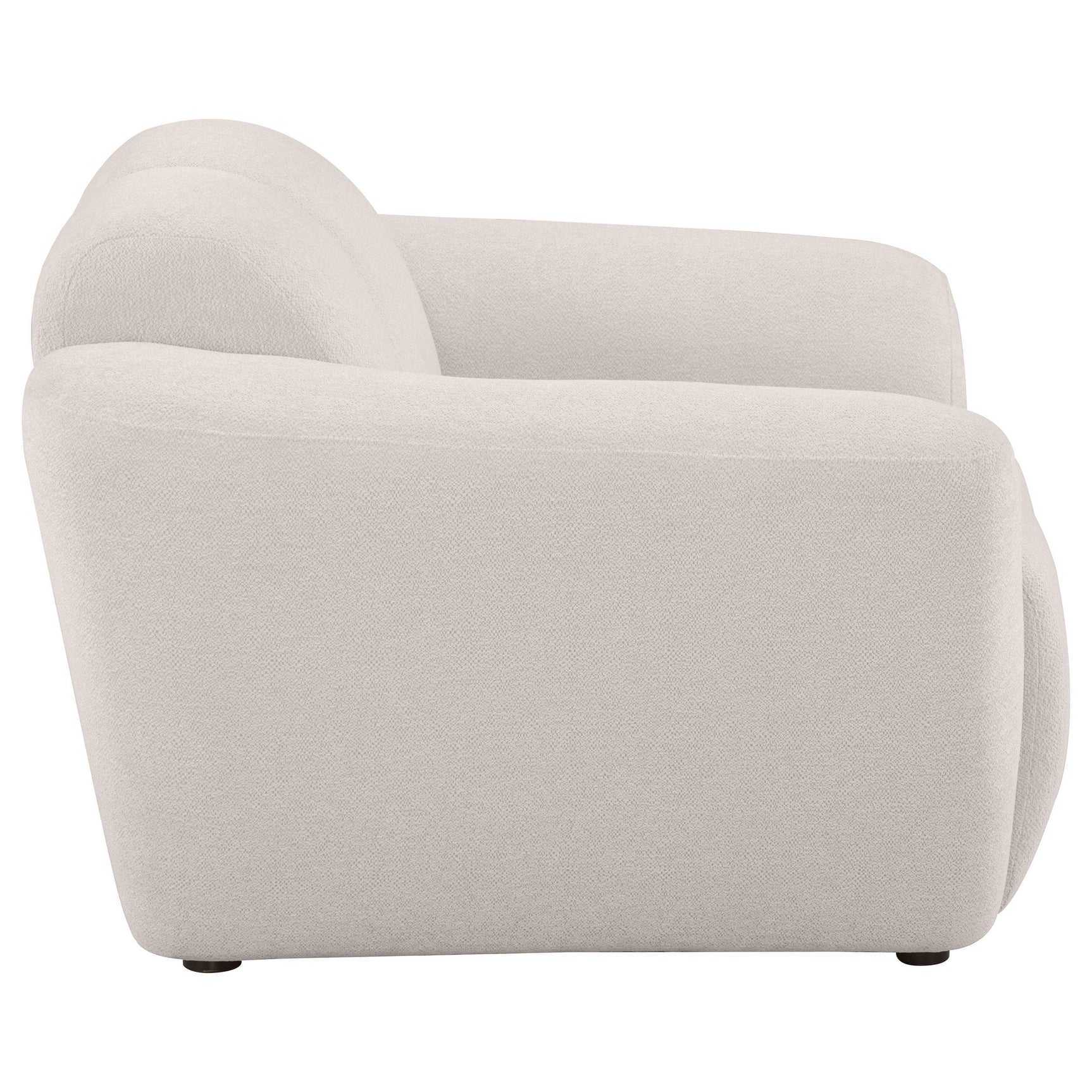 Low padded back with grid-like tufting on Destino accent chair