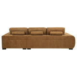 Living room setting featuring Octavia amber fabric sectional chaise sofa
