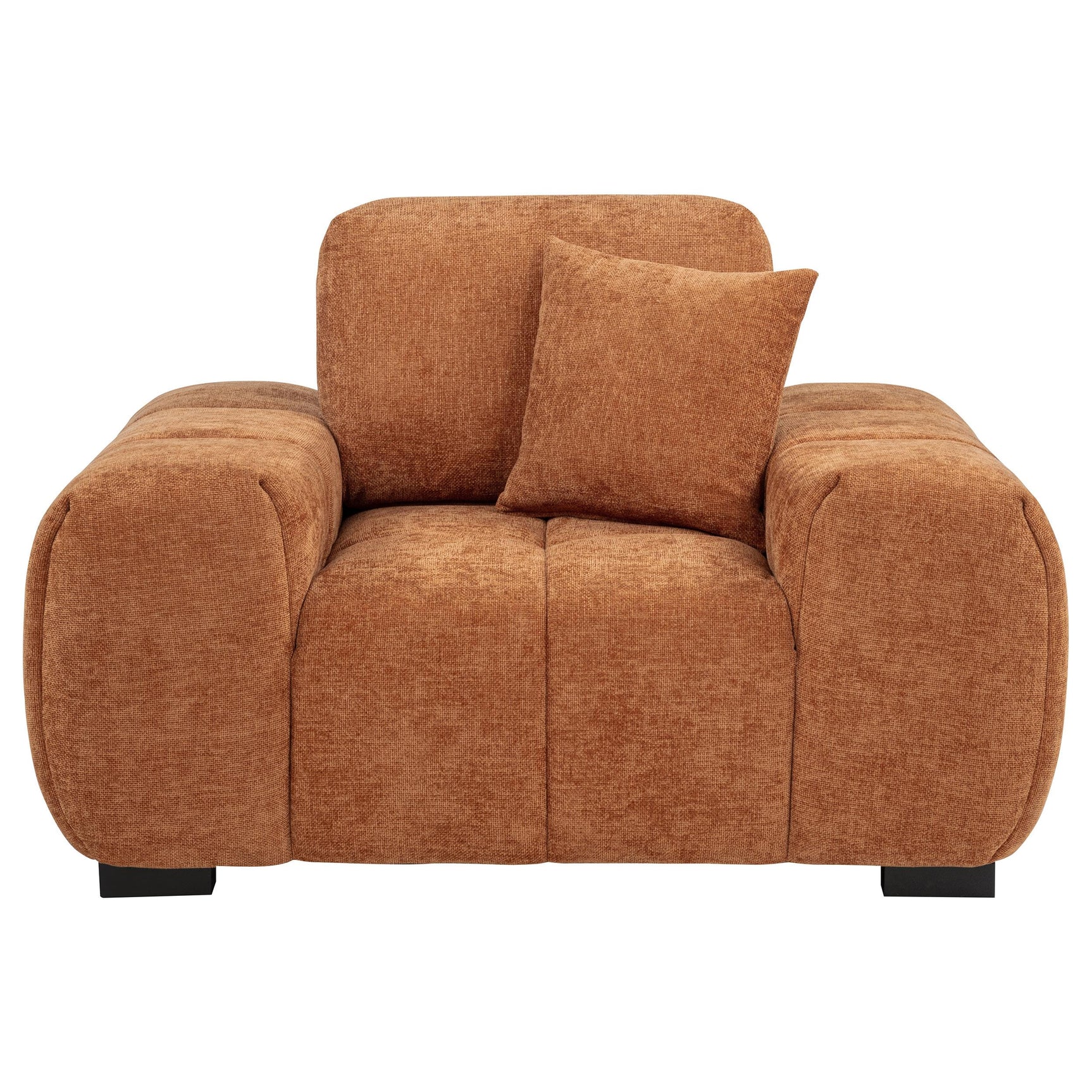 Octavia accent chair angled view showing track arm