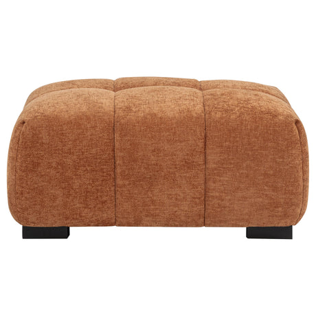Octavia Ottoman orange fabric side view