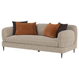 Jade Chenille Upholstered Track Arm Sofa Latte front angle