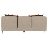Jade Chenille Upholstered Track Arm Sofa Latte front perspective