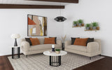 Detail of sofa arm and upholstery