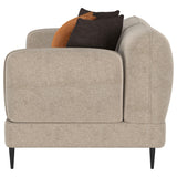 Back view of Jade Latte chenille loveseat