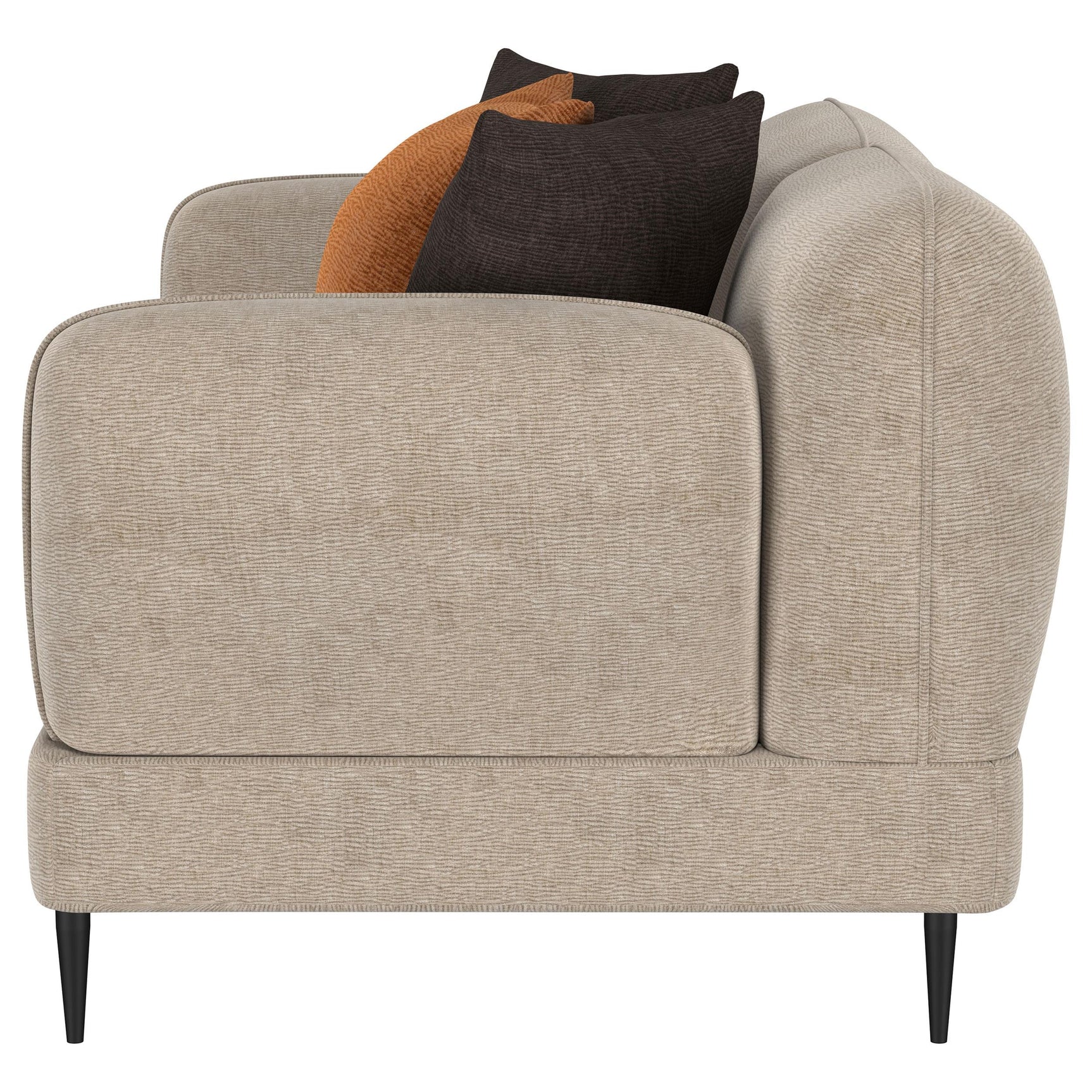 Back view of Jade Latte chenille loveseat