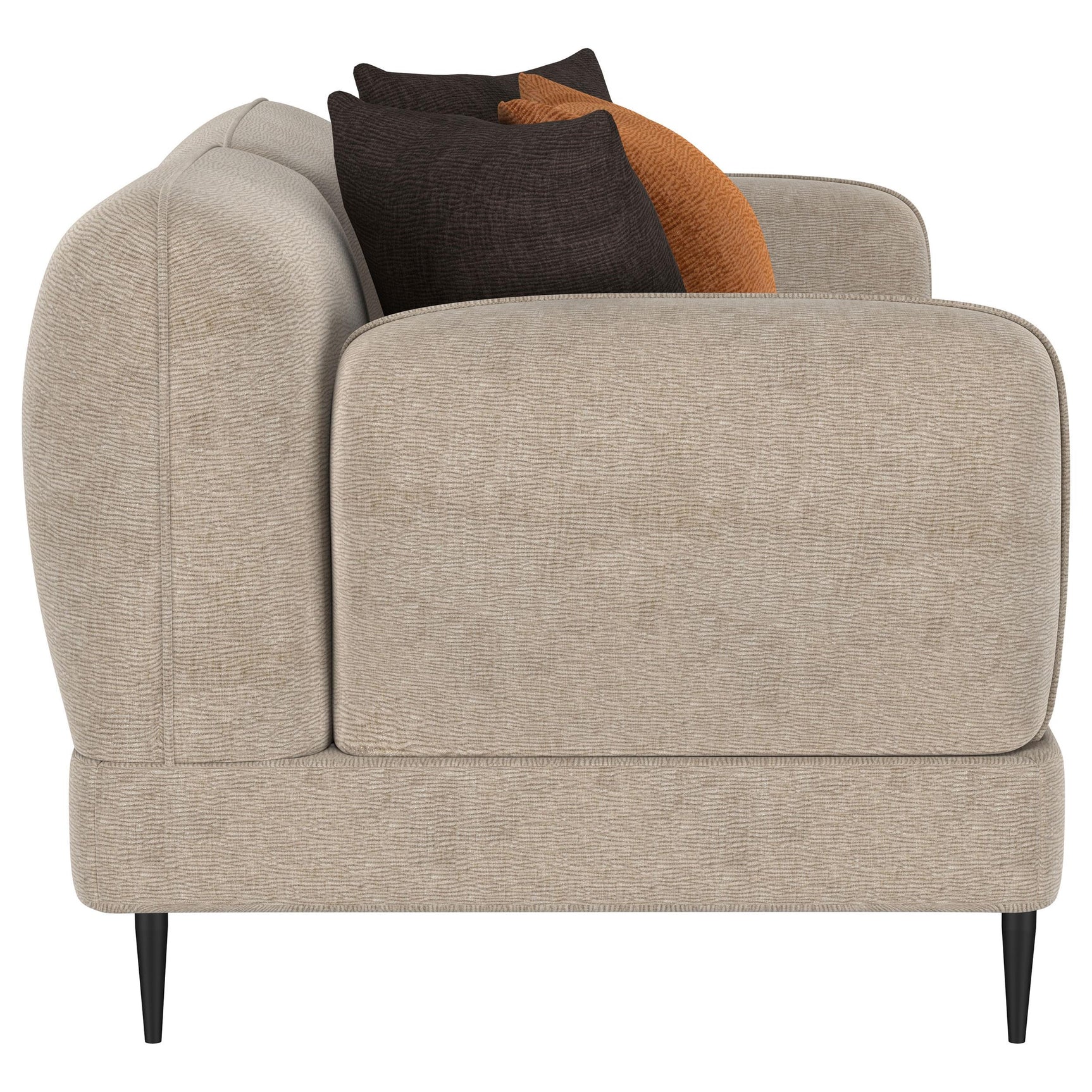 Jade loveseat shown in modern living room setting