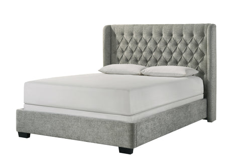 Daphne Queen Bed light gray headboard close-up