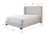 Daphne Bed rails in light gray upholstery